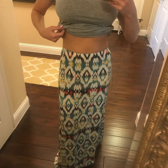 Long maxi print skirt - Picture 4 of 5